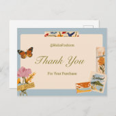 ヴィンテージをテーマにした感謝はがき ポストカード (正面/裏面)