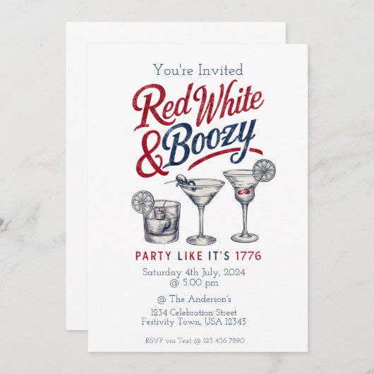 ヴィンテージをテーマにした第4招待状 招待状 (正面/裏面)