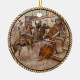 ヴィンテージをノックせずに西部に セラミックオーナメント