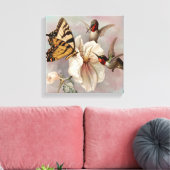 ヴィンテージを分かち合う鳥と蝶 キャンバスプリント (インサイチュ (リビング))