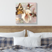 ヴィンテージを分かち合う鳥と蝶 キャンバスプリント (インサイチュ (寝室))