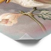 ヴィンテージを分かち合う鳥と蝶 ポスター (角)