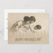 ヴィンテージを愛する母と子ども シーズンポストカード (正面/裏面)