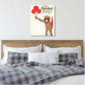 ヴィンテージを持つサルのサーカスのポスター キャンバスプリント (インサイチュ (寝室))