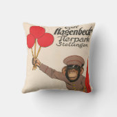 ヴィンテージを持つサルのサーカスのポスター クッション (裏面)