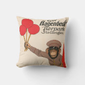 ヴィンテージを持つサルのサーカスのポスター クッション (正面)