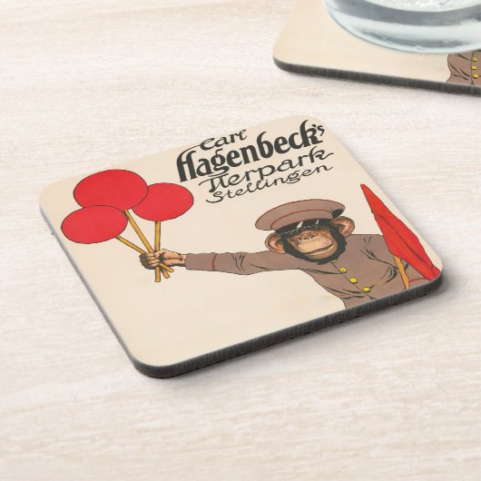 ヴィンテージを持つサルのサーカスのポスター コースター (左側)