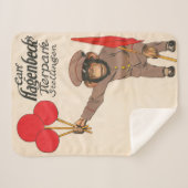 ヴィンテージを持つサルのサーカスのポスター シェルパブランケット (正面(横))