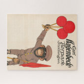 ヴィンテージを持つサルのサーカスのポスター ジグソーパズル (横)