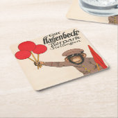 ヴィンテージを持つサルのサーカスのポスター スクエアペーパーコースター (アングル)