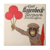 ヴィンテージを持つサルのサーカスのポスター タイル (正面)