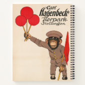 ヴィンテージを持つサルのサーカスのポスター ノートブック (裏面)