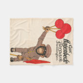 ヴィンテージを持つサルのサーカスのポスター フリースブランケット (正面(横))