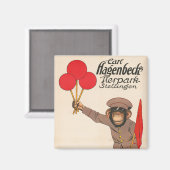 ヴィンテージを持つサルのサーカスのポスター マグネット (正面/裏面)