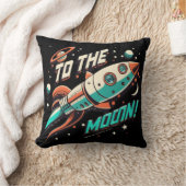 ヴィンテージを月ロケット船に クッション (ブランケット)