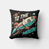ヴィンテージを月ロケット船に クッション (正面)