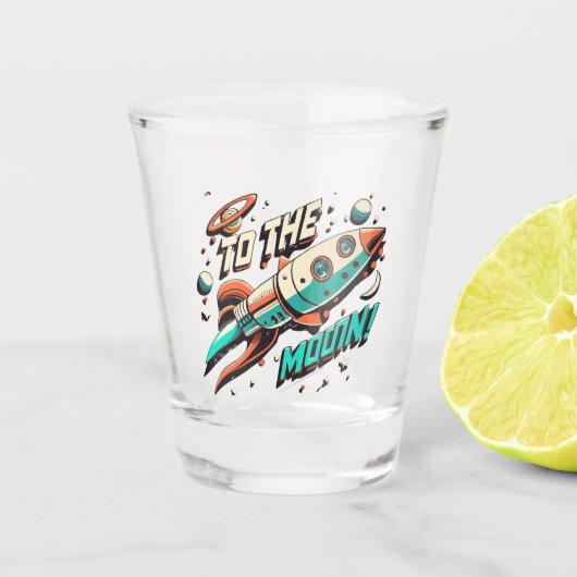 ヴィンテージを月ロケット船に ショットグラス (正面)