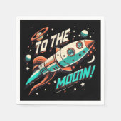 ヴィンテージを月ロケット船に スタンダードカクテルナプキン (正面)