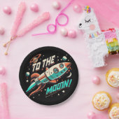 ヴィンテージを月ロケット船に ペーパープレート (パーティー)