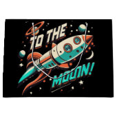 ヴィンテージを月ロケット船に ラージペーパーバッグ (正面)