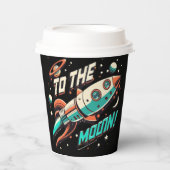 ヴィンテージを月ロケット船に 紙コップ (正面)