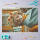 ヴィンテージを着た猫の切り離し 薄葉紙 (クラフト)