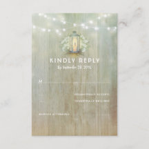 ヴィンテージアイアンランタンホワイト花模様ウェディングRSVP