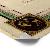 ヴィンテージアイオワの地図（1845年） ポスター (角)