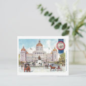 ヴィンテージアイオワキャピトルとシール ポストカード (スタンド正面)