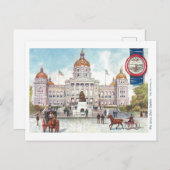 ヴィンテージアイオワキャピトルとシール ポストカード (正面/裏面)