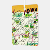 ヴィンテージアイオワ葉書の地図 メタルオーナメント (正面左)