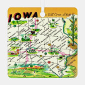 ヴィンテージアイオワ葉書の地図 メタルオーナメント (裏面)