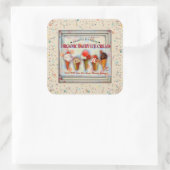 ヴィンテージアイスクリームコーンパーラー看板かわいい散水 スクエアシール (バッグ)