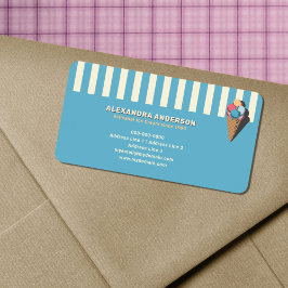 ヴィンテージアイスクリームコーン差出人住所ラベル ラベル