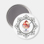 ヴィンテージアイスクリームサンデエレガントッド マグネット (正面/裏面)