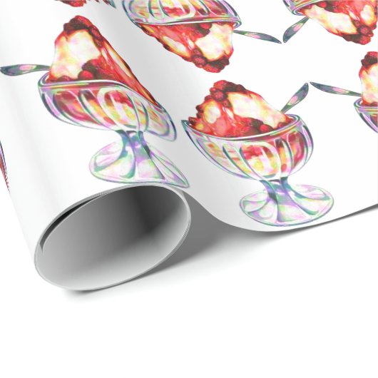 ヴィンテージアイスクリームサンデッド赤褐色 ラッピングペーパー (ロールコーナー)