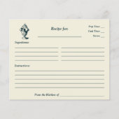 ヴィンテージアイスクリームサンデブライダルシャワーレシピカード (正面)