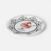 ヴィンテージアイスクリームサンデーレッド白色黒 ペーパープレート (アングル)
