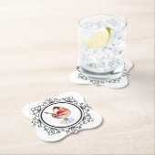 ヴィンテージアイスクリームサンデーレッド白黒 ペーパーコースター (インサイチュ)