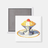 ヴィンテージアイスクリームサンデーレトロデザートフード マグネット (正面/裏面)