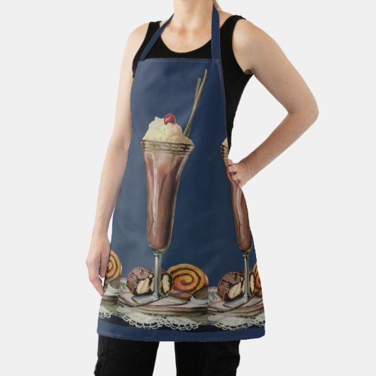 ヴィンテージアイスクリームシェイク、ホイップクリーム&さくらんぼ エプロン (インサイチュ)