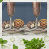 ヴィンテージアイスクリームシェイク、ホイップクリーム&さくらんぼ キッチンタオル (折り畳み)