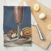 ヴィンテージアイスクリームシェイク、ホイップクリーム&さくらんぼ キッチンタオル (四つ折り)