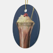 ヴィンテージアイスクリームシェイク、ホイップクリーム&さくらんぼ セラミックオーナメント (左)