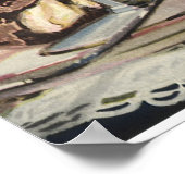 ヴィンテージアイスクリームシェイク、ホイップクリーム&さくらんぼ ポスター (角)