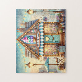 ヴィンテージアイスクリームショップコーブルストーンレーン ジグソーパズル