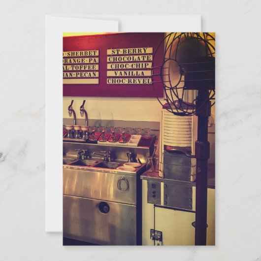 ヴィンテージアイスクリームショップ 招待状 (正面)