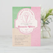 ヴィンテージアイスクリームスクープレトロ1950sベビーシャワー 招待状 (スタンド正面)