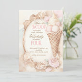 ヴィンテージアイスクリームソーシャル赤面アイスクリーム 招待状 (スタンド正面)