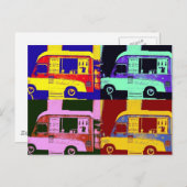 ヴィンテージアイスクリームトラック欧州ポップ・アートの美術 ポストカード (正面/裏面)